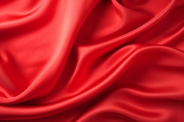 Gorgeous Scarlet Satin Fabric Background with Elegant Drapery