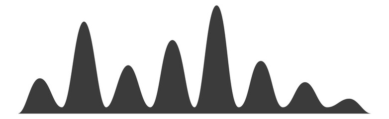 Black wavy shape. Sound beat. Melody form