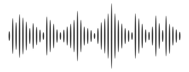 Amplitude histogram icon. Sound wave black lines - obrazy, fototapety, plakaty