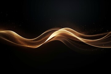 Elegant Abstract: Golden Dust Splash Shaping Waves on Dark Background