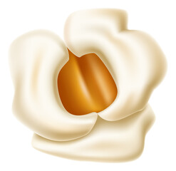 Realistic popcorn. Cinema snack corn flake piece