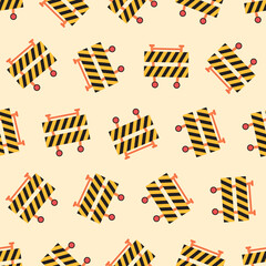 Safety barrier seamless pattern. Suitable for backgrounds, wallpapers, fabrics, textiles, wrapping papers, printed materials, and many more.