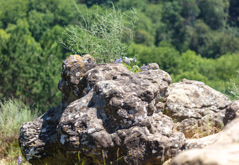 Stones on rocky mountains in nature