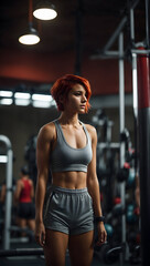 Fototapeta na wymiar woman training in gym