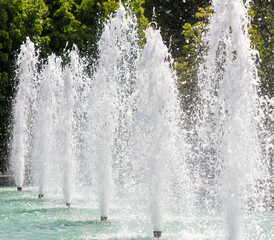 Fountain park in summer. Nature