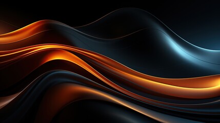 Modern Black Background Line wavy Light Abstract