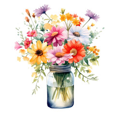 watercolor wildflower bouquet 