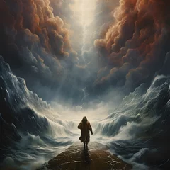 Poster Moses dividing the red sea in exodus © ZayNyi