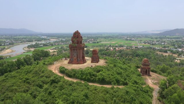 ancient Temple in Binh Dinh, Vietnam, cham tower Banh It Hindu temple ,indian god goddesses