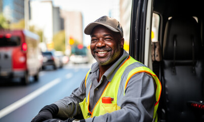 Obraz premium Not Just a Driver, But a Salesman: Multi-Talented Driver-Sales Worker