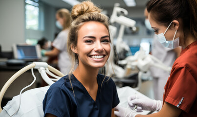 Fototapeta premium Dental Assistant: Where Skill Meets Care in Dentistry