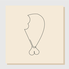 Continuous line drawing art of broiler chicken turkey legs. Vector illustration  single one line of delicious food