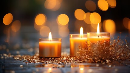 Romantic candles on a passionate background