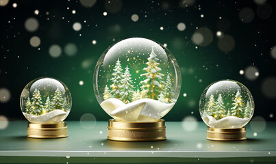 Fototapeta na wymiar 3d christmas snow globe on isolated white background. holiday, celebrate, december, merry christmas