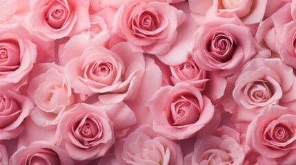 A bird's-eye view captures the exquisite essence of pink rose petals, exemplifying the essence of a natural cosmetic concept