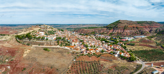 Aerial panoramic view of Alcaraz Spain