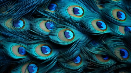 Obraz premium Peacock feathers. Bird feathers. Realistic feathers. 
