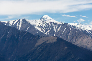 View of Mount Kazbek from Tsey Loam pass