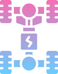 Chassis electric car icon