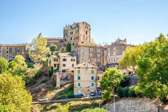 View at the Vescovato village in Corsica, France