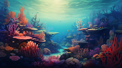 Obraz na płótnie Canvas Coral reef in the sea