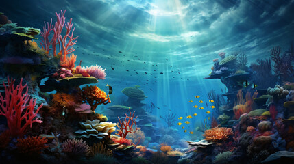 Obraz na płótnie Canvas Coral reef in the sea