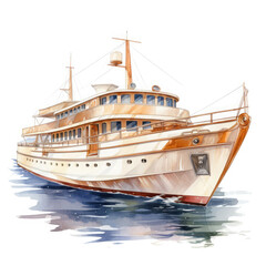 Fototapeta premium luxurious boat ship Illustration, Generative Ai