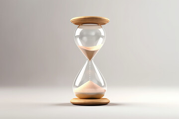 hourglass on a white background. generative ai. time is money.