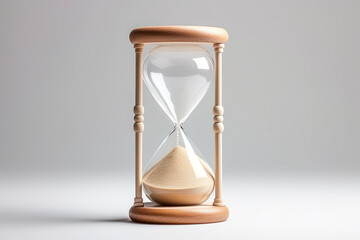hourglass on a white background. generative ai. time is money. - obrazy, fototapety, plakaty