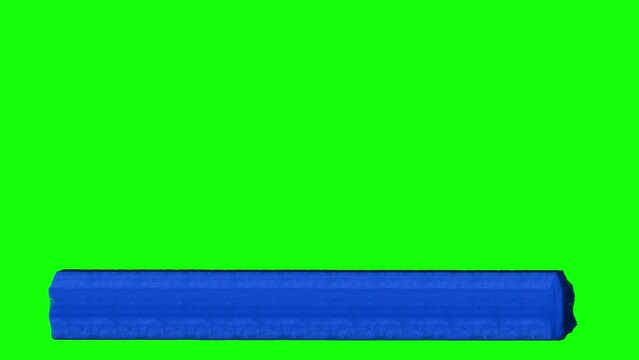 The lower third of the background is green, the banner is in a blue brushstroke style