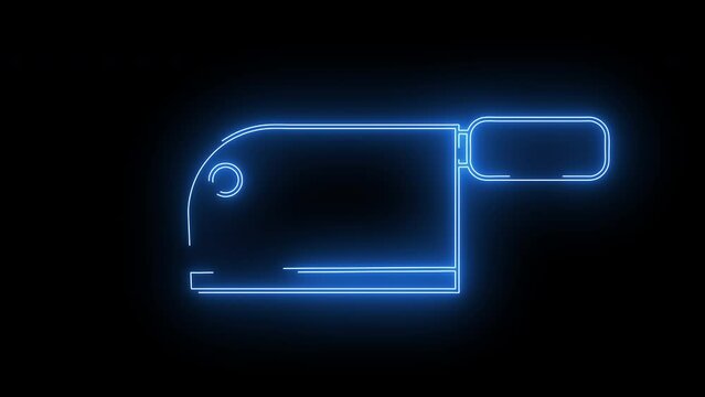animated video of a knife shape with a neon saber effect