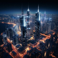 Stunning Google Earth Image of a Futuristic City with Skyscrapers