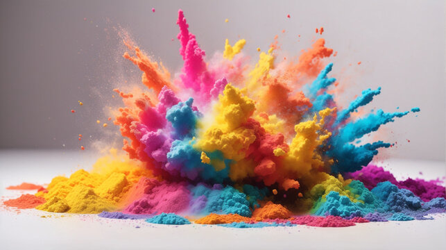 Colored powder explosion Paint holi Colorful, generative ai
