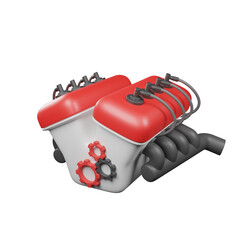 V8 Engine for repair or maintenance. vehicle car parts garage and service concept. 3d render icon.