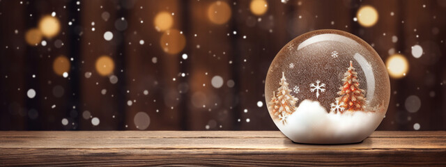 Fototapeta na wymiar Beautiful Christmas banner with beautiful snow globes