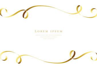 gold ribbon vector design frame