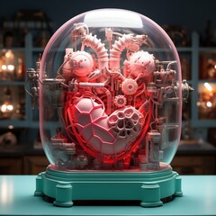 Obraz na płótnie Canvas An image of a heart machine in a frame