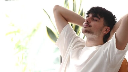 young man at home resting relaxed