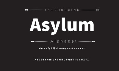 Asylum Modern Bold Font. Sans Serif Font. Regular Italic Uppercase Lowercase Typography urban style alphabet fonts for fashion, sport, technology, digital, movie, logo design, vector illustration