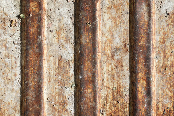 Corrugated metal sheet. Rusty metal texture. Corrosion background. Grunge rust on metal. Cracked paint pattern. Corroded iron surface. Grainy metal texture. Scratched iron. Rusty noise background.