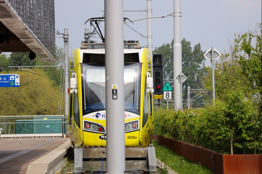 HTM regio citadis tram street car at endpoint Zoetermeer Lansingerland