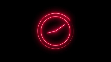 abstract glowing neon clock illustration background  4k 