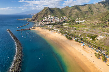 Las Teresitas beach and San Andres resort town, Tenerife, Canary Islands, Spain - 658931263