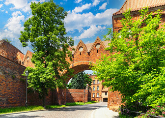 Streets of the medieval city Torun, Poland - obrazy, fototapety, plakaty