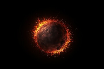 Hyper realistic fireball impact. Sunspot burn. Generate Ai