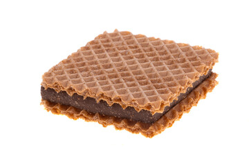 chocolate wafers with nuts isolated