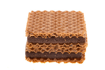 chocolate wafers with nuts isolated