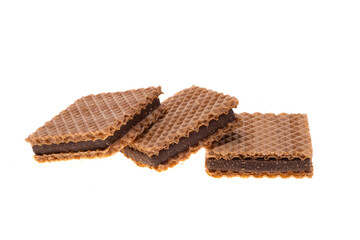 chocolate wafers with nuts isolated