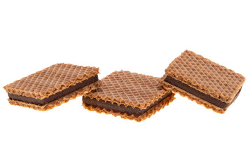 chocolate wafers with nuts isolated