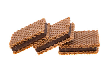 chocolate wafers with nuts isolated